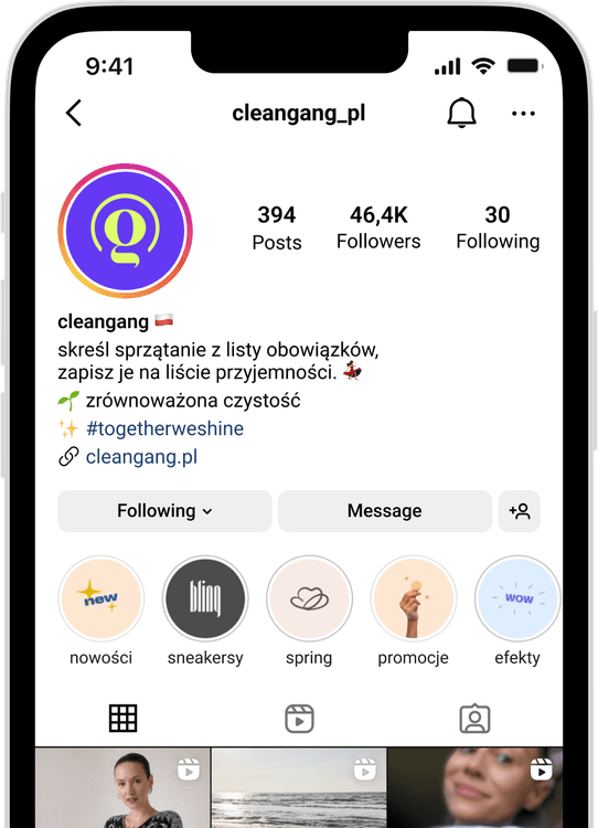 Instagram cleangang page